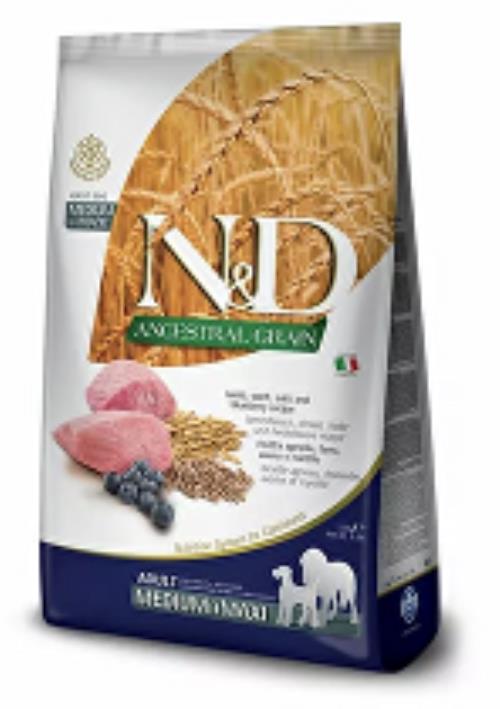 N&D LG DOG Adult M/L Lamb & Blueberry 12kg