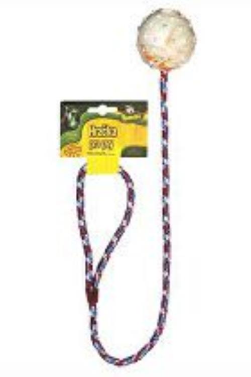 Hračka pre psov Lopta na šnúre bez rolničiek 60cm Tommi