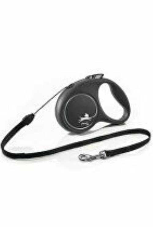 Vodítko FLEXI Black Design S lanko 5m/12kg strieborná NEW