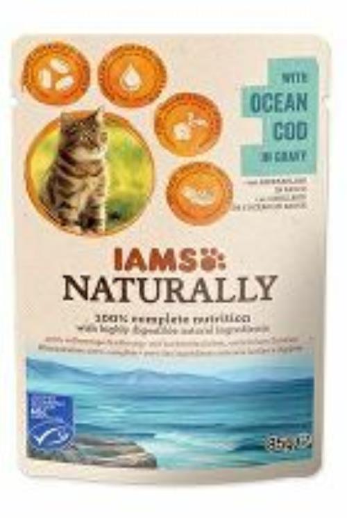 Iams Cat treska v omáčke 85g + Množstevná zľava