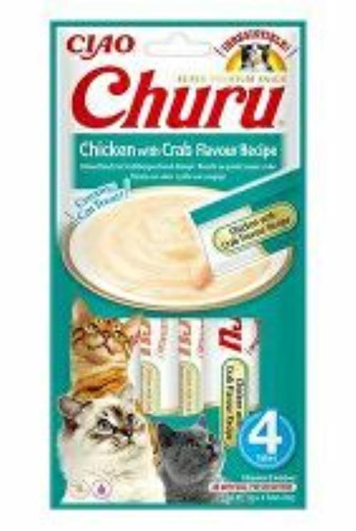 Churu Cat kuracie mäso s príchuťou kraba 4x14g