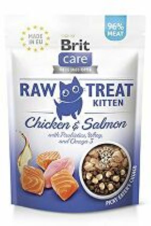 Brit Raw Treat Cat Kitten, Chicken&Salmon 40g + Množstevná zľava