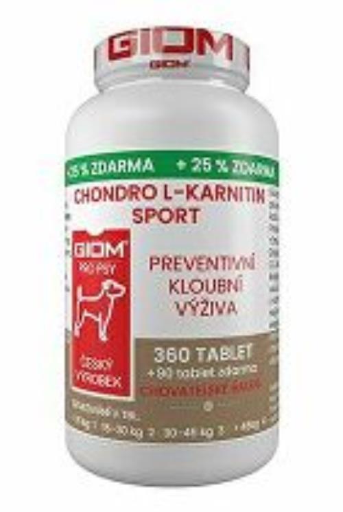 Giom S dog Chondro L-Carnitine SPORT 360 tbl+25% zdarma