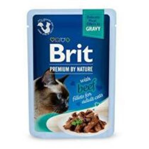 Brit Premium Cat D filé v omáčke s hovädzím mäsom 85g