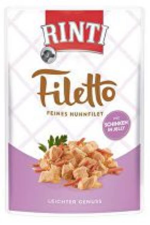 Rinti Dog pocket Filetto chicken+ham in jelly 100g + Množstevná zľava