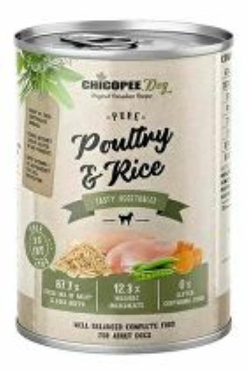 Chicopee Dog Cons. Pure Poultry&Rice 400g + Množstevná zľava