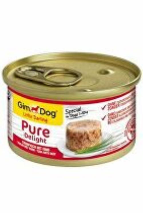 Gimdog Pure delight cons. tuniak s hovädzím mäsom 85g + Množstevná zľava