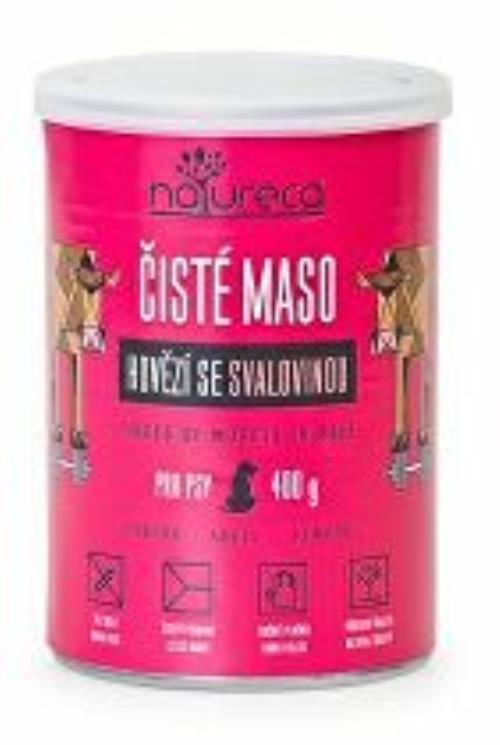 NATURECA cons. hovädzie mäso so svalovinou pre psov 400g + Množstevná zľava