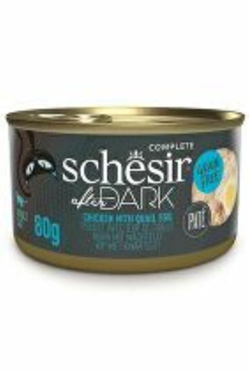 Schesir Cat Cons. After Dark Paté kuracie/vajíčko 80g + Množstevná zľava