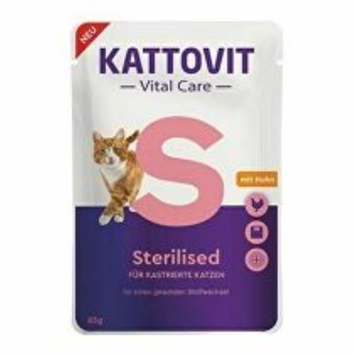 Kattovit Cat Vital Care Sterilizovaná kuracia kapsička 85g + Množstevná zľava