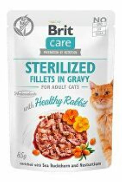 Brit Care Cat Fillets Gravy Sterilný zdravý králik 85g + Množstevná zľava