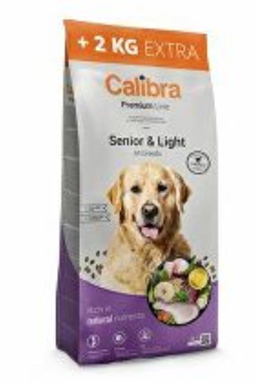 Calibra Dog Premium Line Senior&Light 12+2kg +2 kg vnútri zadarmo + tienidla do auta ZADARMO