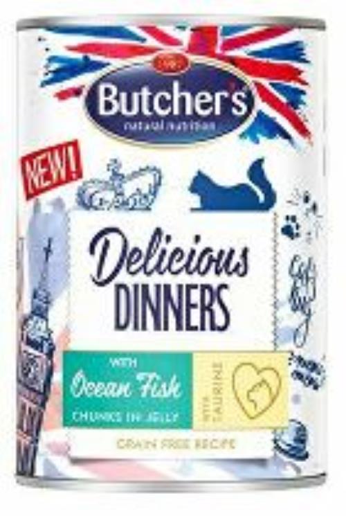 Butcher's Cat Lahodné morské ryby v želé konz. 400g + Množstevná zľava
