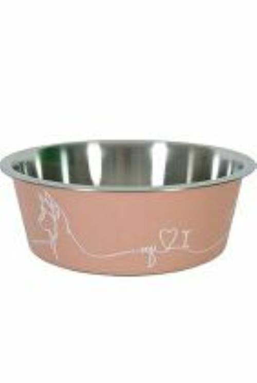 Nerezová miska pre psov LOVE DOG 1,2l ružová Zolux